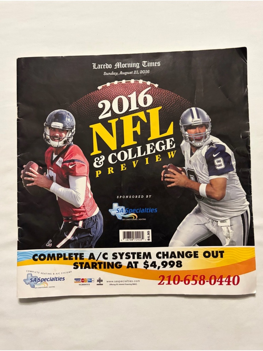 Vintage 2016 NFL & College Preview Dallas Cowboys August 2016 Issue